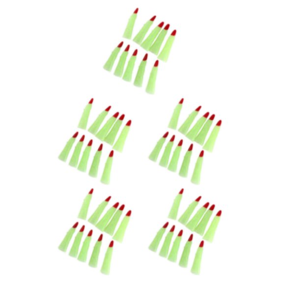 Wisewang 10/20 Pcs Luminous Witch False Nails Halloween Glow Sets Horror Props Gatherings Carnivals Claws Decor Costume 10 Pcs 5Set