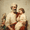 Saint Joseph and Christ Child, variant on Qisvanset Abstract Cyclist Canvas Wall Art 15.75x11.81 INCHES