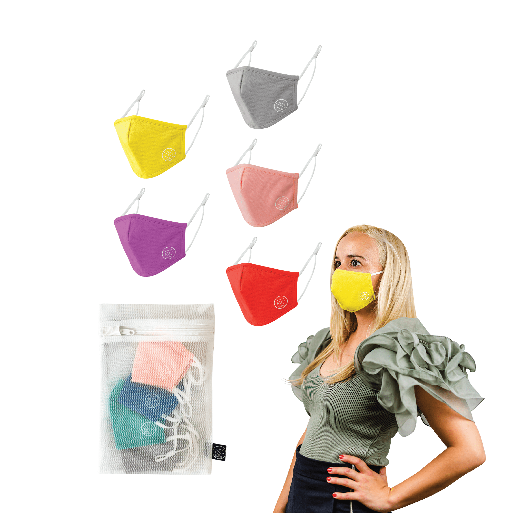 Reusable 100% Cotton Face Mask - Double Layer, Washable, Includes Free PM2.5 Filter