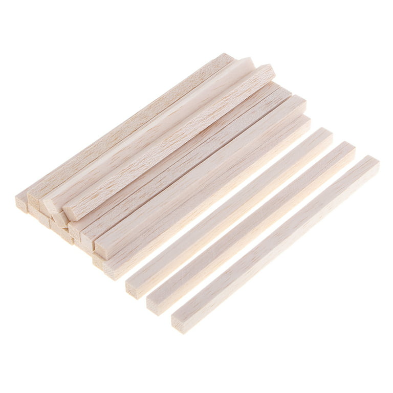 Gazechimp 20x Unfinished Wooden Square Dowel Rod,Small Hardwood Wood Strips  Balsa Wood Sticks，130mm 