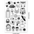 thumbnail image 2 of Set de sellos transparentes con temática japonesa: abanico plegable, paraguas, mil grullas de papel y gato de la suerte., 2 of 8