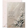 thumbnail image 1 of Christian Sympathy Card with Envelope, 5x7 Inch White Lily Religious Sympathy Card with Bible Verse Numbers 6:26 for Condolence, Comfort, Memorial Support - Single Card, 1 of 8