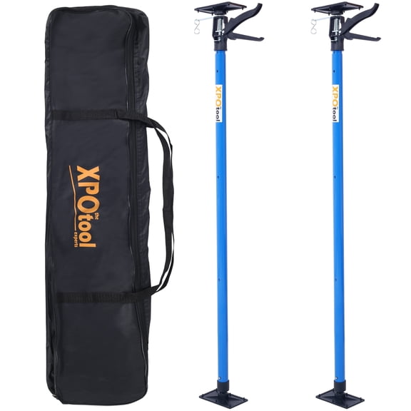 ECOBUY Extension Poles 2-Pack Adjustable Support Pole System, Steel Construction, Black Blue, Extends 45-114 Inches with Carry Bag