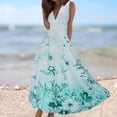 thumbnail image 2 of WTXUE Maxi Dresses, Sun Dress Sleeveless Vestidos Casuales Para Mujer V-Neck, for 2024 Spring Summer Elegant Wrap Trendy Flowy Dress Floral Maxi Women's Plus, Green Size XL, 2 of 9