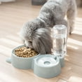 thumbnail image 3 of SPRING PARK Double Dog Cat Bowls, Water and Food Bowl Set with Detachable Stainless Steel Bowl, Automatic Water Dispenser Bottle, Pet Feeder for Small Medium Size Dog Cat, 3 of 7