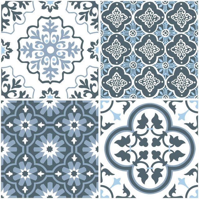 FloorPops FP2951 Myriad Peel & Stick Azulejos para piso Azul
