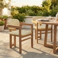 thumbnail image 3 of Harper & Bright Designs Outdoor Woven Rattan Chair Set of 2, 2 Pieces Patio Accent Chairs Armchairs, 2 Person Acacia Wood Seating Group Chairs for Pool Garden, Natural, 3 of 17