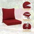 thumbnail image 4 of Outdoor Loveseat Cushion Set, 48 x 24 inch, Water Repellent Patio Furniture Cushions Replacement with Removable Cover(Red), 4 of 5