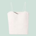thumbnail image 2 of ShomPort Women's Crew Neck Spaghetti Strap Cotton Camisoles Summer Longline Tank Tops with Built in Bra, 2 of 3