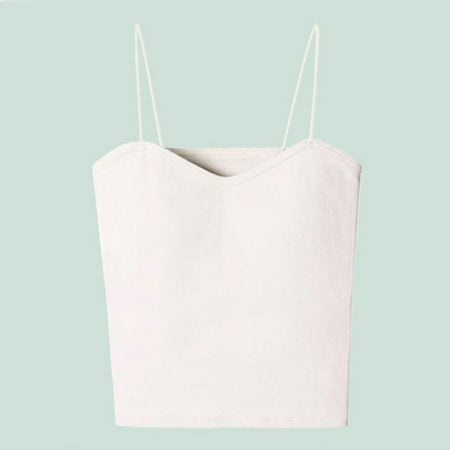 iHengLiXing Clearance 2025 Plus Size Tank Tops for Women Dressy Casual-shaped Back Camisole For Women s Summer Wear With Chest Pads Short Underwear For External Wear And Top With Top White S