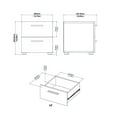 thumbnail image 6 of Tvilum Loft 2 Drawer Bedroom Nightstand for Adults, Oak Structure/White High Gloss, 6 of 14