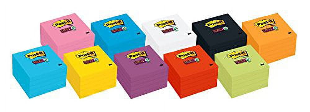 Post-it Super Sticky Notes, 3 in x 3 in, 5 Pads, 2x the Sticking