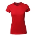thumbnail image 2 of A2Y Women's Basic Solid Ring Spun 100% Cotton Short Sleeve Crew Neck T Shirt Tee Tops Red L, 2 of 3