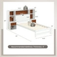 thumbnail image 3 of Gymax Cadre de Lit Simple avec Tête de Lit de Rangement et Tables de Nuit 7 Compartiments 3 Tiroirs, 3 of 10