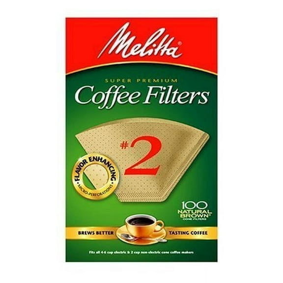 Melitta 622752 100CT #2 BRN Filter, 2 Pack, 2, Natural Brown