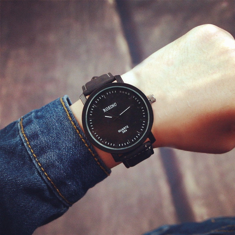 Xzngl Fashion Watch Steel Case Men Women Leather Quartz Analog Wrist Watch Bk Other