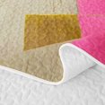 thumbnail image 5 of Castle Fairy Abstract Geometric Plaid Bed Spread Queen 3pcs,Mid Century Embossed Square Queen Coverlet Set,Hot Pink Ivory,1 Quilt and 2 Pillowcases, 5 of 7