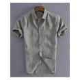 thumbnail image 4 of Coduop Men Short Sleeve Shirts Button Down Linen Shirt Summer Casual Tops M-3XL, 4 of 6