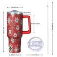 thumbnail image 2 of Red Christmas Snowflake Pattern Tumbler with Handle and Lid,40oz Double Wall Vacuum Insulated Tumbler,Cups Gift for Women and Men, 2 of 7