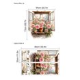 thumbnail image 4 of Adhesivo de pared romántico de PVC para rosetón rosa con estampado floral, 73 x 64 cm, 4 of 4