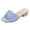 Blue, variant on Women's Dress Flat Sandals Slip on Square Open Toe Low Block Heeled Mules Summer Wedding Guest Walking Shoes Blue Size 8
