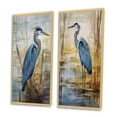 thumbnail image 3 of Designart "Blue Heron by the Waterside Watercolor I" Animals Bird Framed Wall Art Set Of 2 - Children's Art White Frame Gallery Set For Office Decor, 3 of 6