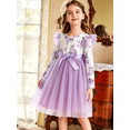 thumbnail image 3 of Lanbubble Girls Floral Tutu Dress Long Sleeve Tulle Princess Party Dress 3-4 Years, 3 of 9