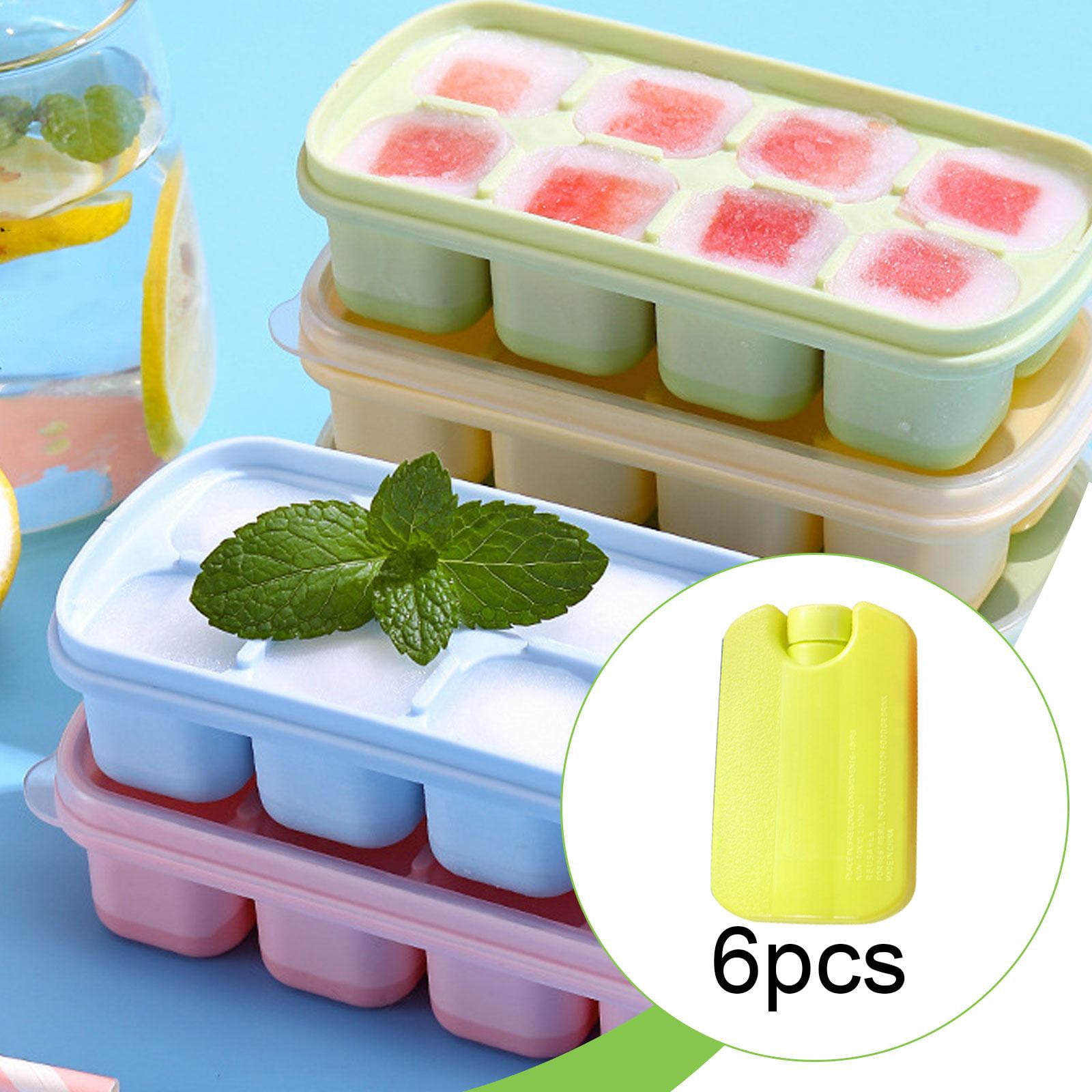koolsoo 6 Pieces Ice Brick Pack Ice Cooler Blocks for Travel Cool Box Portable Space Saving Refreezable for Home Beach Picnic Fishing Yellow
