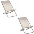 thumbnail image 1 of Lafuma Maxi Transat Chaise Pliante de Camping Extérieure en Acier, Magnolia (Lot de 2), 1 of 4