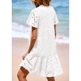 thumbnail image 2 of Vestido de verano KIRUNDO 2025 con botones y cuello en V de encaje blanco XXL, 2 of 8
