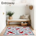 thumbnail image 3 of ODIKA 2'x3' Machine Washable Non-Slip Area Rug, Charming Winter Cardinals with Berry Clusters Decorative Motif High Traffic Rug, Red, 631453, 3 of 7