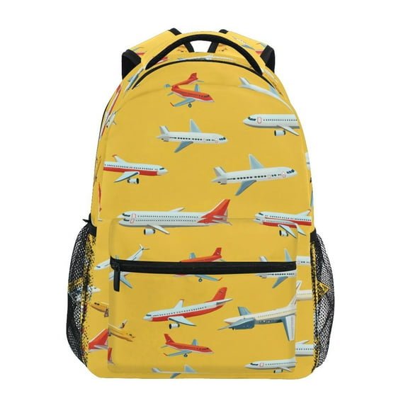 ALAZA Stylish Backpack Airplane Yellow-d2 Elementary Bookbag Personalized Laptop School Bags Travel Daypack
