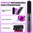 thumbnail image 6 of Cordless Hair Straightening Comb - 4 Temperature Settings (140°C-200°C), Fast Heat Up in 5 Mins, 2000mAh Rechargeable Battery, Type-C Charging, Digital Display & Anti-Scald Design, 6 of 10