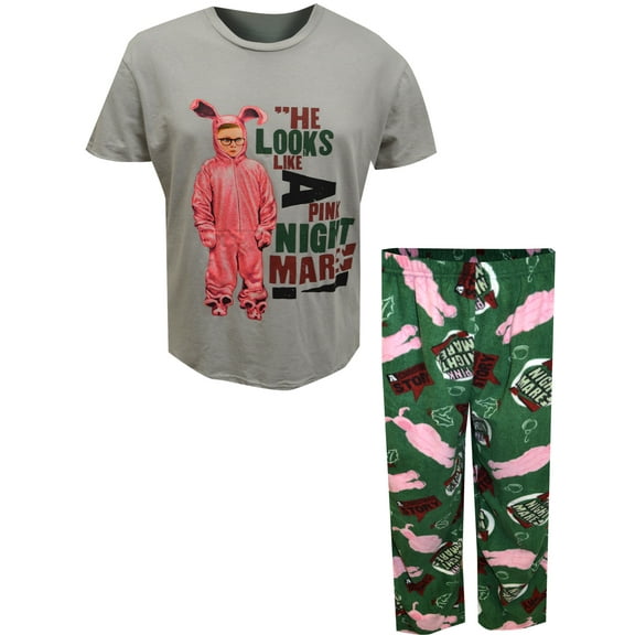 Centric Brands Mens Christmas Story Ralphie Pink Nightmare Pajama (Large)