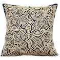thumbnail image 1 of Cushion Cover Sofa, Navy Blue Designer Throw Pillow Covers Couch 16x16 inch (40x40 cm), Suede Pillow Covers, Circles & Dots, Circle, Illusion, Jute Embroidery - Navy Blue Swirls, 1 of 3