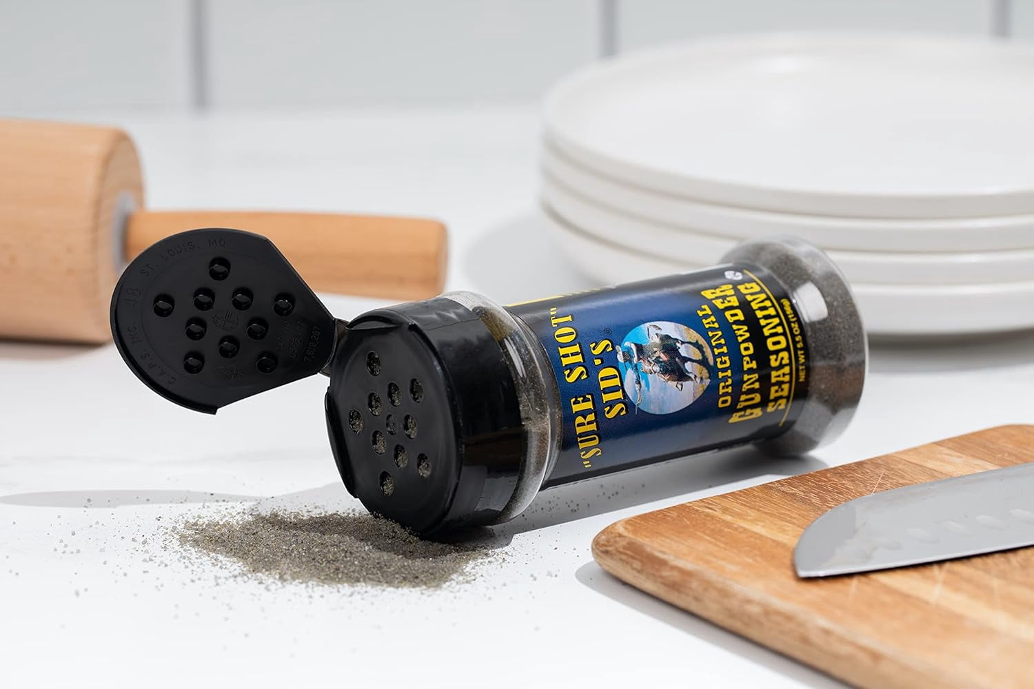 Sure Shot Sid’s Original Gunpowder Seasoning – All-Purpose BBQ Rub & Grill Seasoning with Activated Charcoal, 12 oz