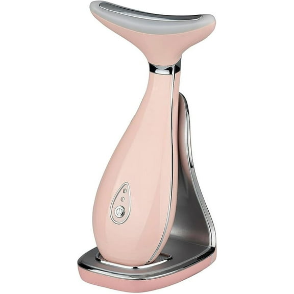 VRAIKO Lily Neck Face Massager, Face Sculpting Tool, Skin Rejuvenation Device with Thermal, Triple Action LED and Vibration, for Anti-Aging, Lifting and Tightening Sagging Skin (Pink)