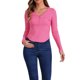 thumbnail image 1 of Camisetas Henley de punto acanalado ajustadas de manga larga con botones y escote en V para mujer INSPIRE CHIC XL Rosa, 1 of 6
