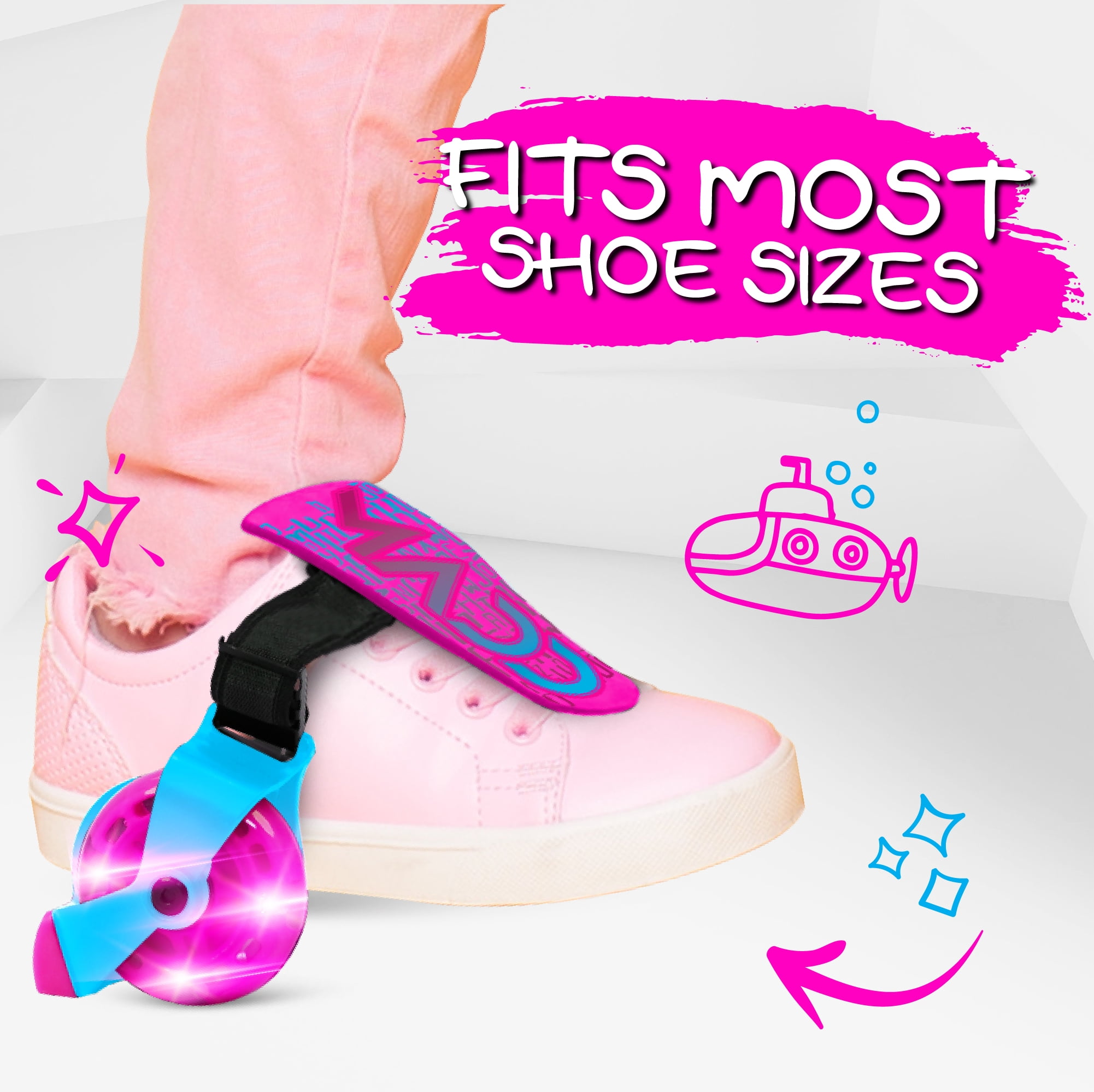 Madd Gear Light-Up Rollers Heel Skates LED Wheels Adjustable to Fit Most Shoe Sizes Kids Ages 6+
