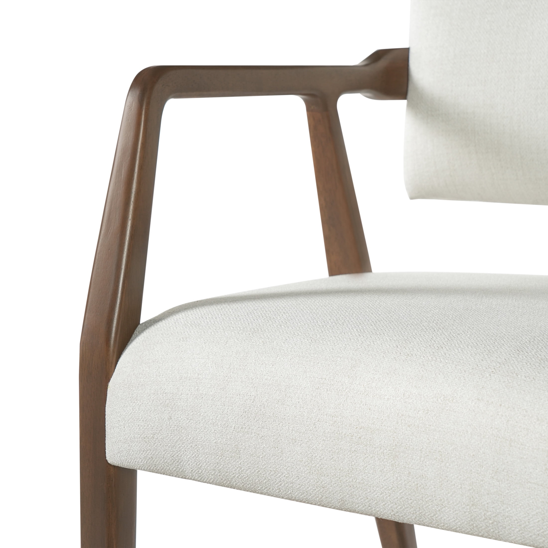 Christopher Knight Home Mid-Century Upholstered Dining Chairs, Wood Frame, Brown+Beige, Set of 4