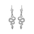 thumbnail image 1 of TEXTURED SNAKE-SERPENT LEVERBACK EARRINGS 14K IN WHITEGOLD, 1 of 1