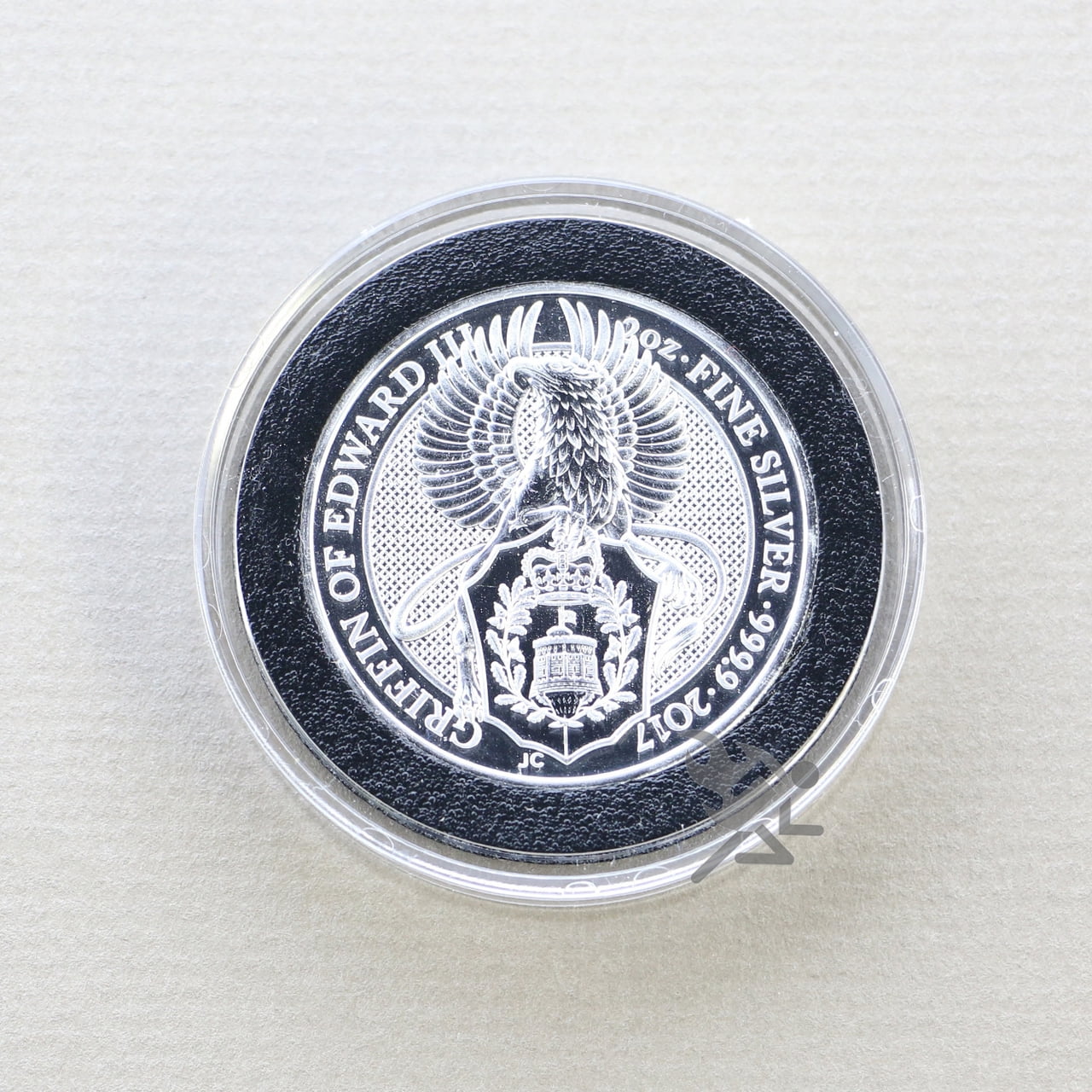 Black Capsule Tube /& 10 High Relief 38mm White Rings Queen’s Beast Coin Holders