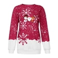 thumbnail image 4 of Mode Femmes Col Rond Noël Manches Longues Hauts Blouse Pull Chandail en Molleton, 4 of 5