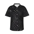 thumbnail image 1 of Fotbe Abstract Black And White Waves Camisa Hawaiana para Hombre Unisex – Camisa Casual de Verano con Botones de Manga Corta de Algodón y Lino,3X-Large, 1 of 7