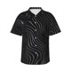 thumbnail image 1 of Balery Abstract Black And White Waves Camisas hawaianas de manga corta para hombre, camisas playeras de corte holgado, camisas de vacaciones con botones,Large, 1 of 7