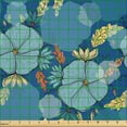thumbnail image 2 of Ambesonne Floral Fabric by the Yard Microfiber, Doodle Flowers Boho Spring, 2 Yards, Blue Blue, 2 of 4