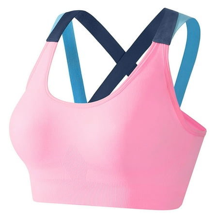 

DNDKILG Criss Cross Sports Bras for Women Comfort Bras for Yoga Fitness Pink S