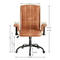 thumbnail image 5 of VECELO Office Chair, PU Leather Desk Chair with High Back and Padded Armrests, Height Adjustable Computer Task Chairs with Wheels, Brown, 5 of 6