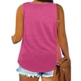 thumbnail image 4 of Craaazy Womens Plus Size Solid Color Crew-Neck Sleeveless Tank Top Loose Fit Workout Vacation Comfy Tops Gifts, 4 of 8