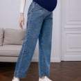 thumbnail image 6 of Maternity Jeans for Women Stretch Denim Pants Comfortable Belly Support Wide Leg Trousers Casual Outfit BU2 M, 6 of 6